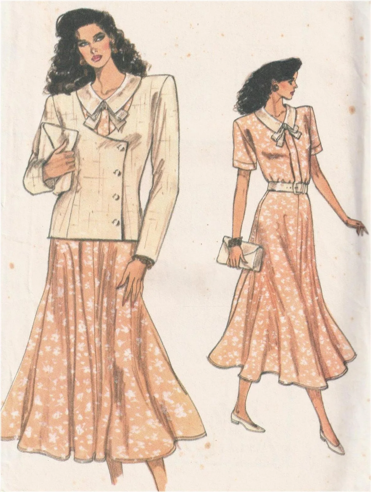 Very Easy Very Vogue 9941 Asymmetric Jacket Dress Skirt Pattern Size 8-12 Uncut — photo 2