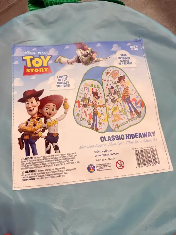 Toy story fold away tent