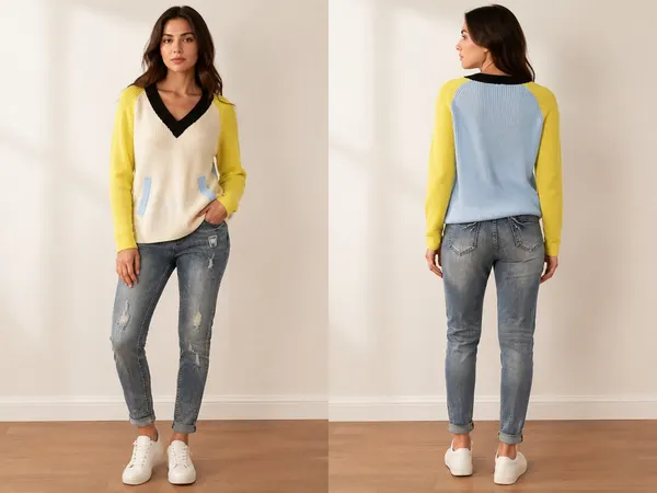 Knit top size small and jeans size 30