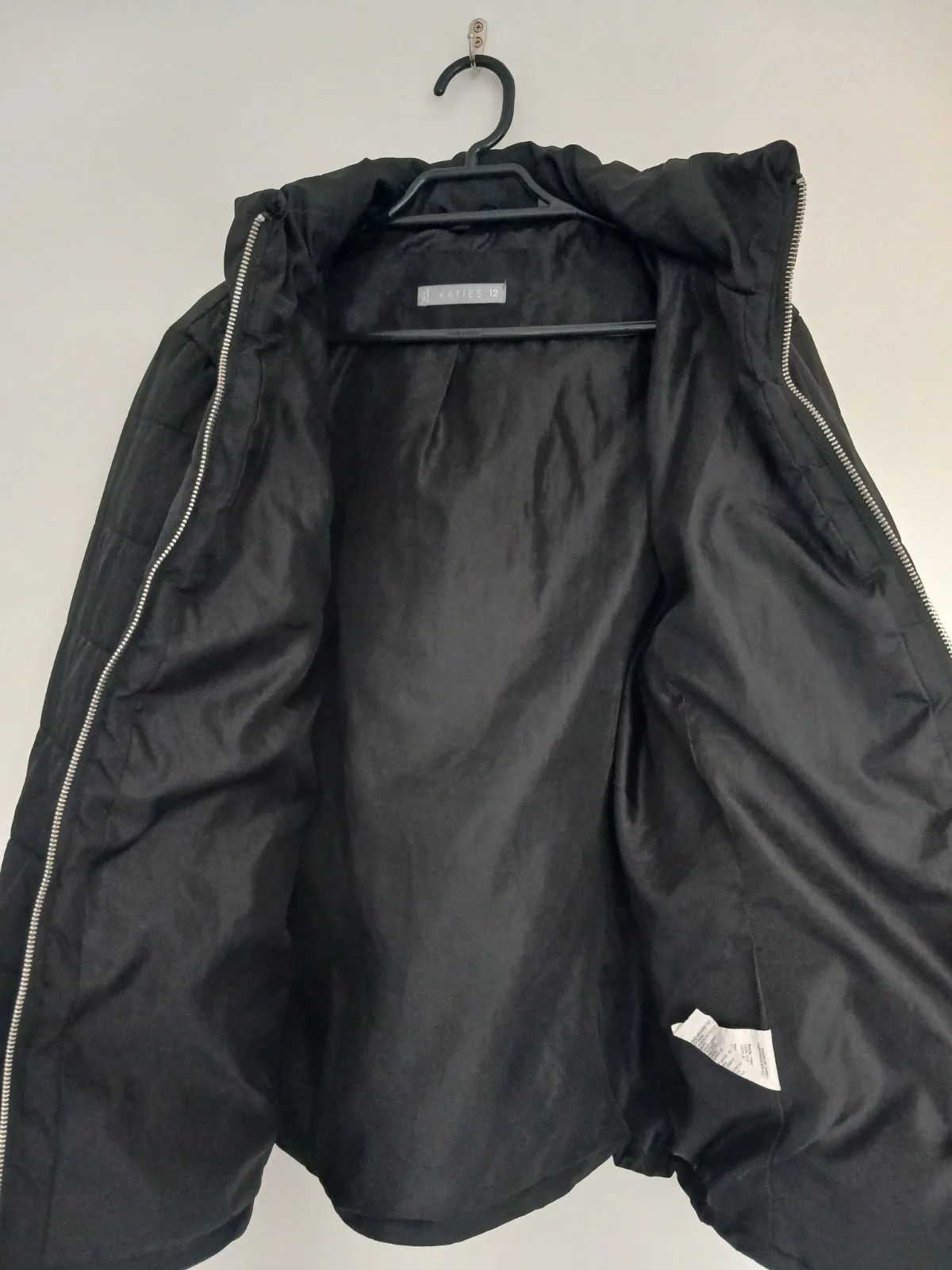 Katies Black Puffer Jacket Size 12 — photo 4