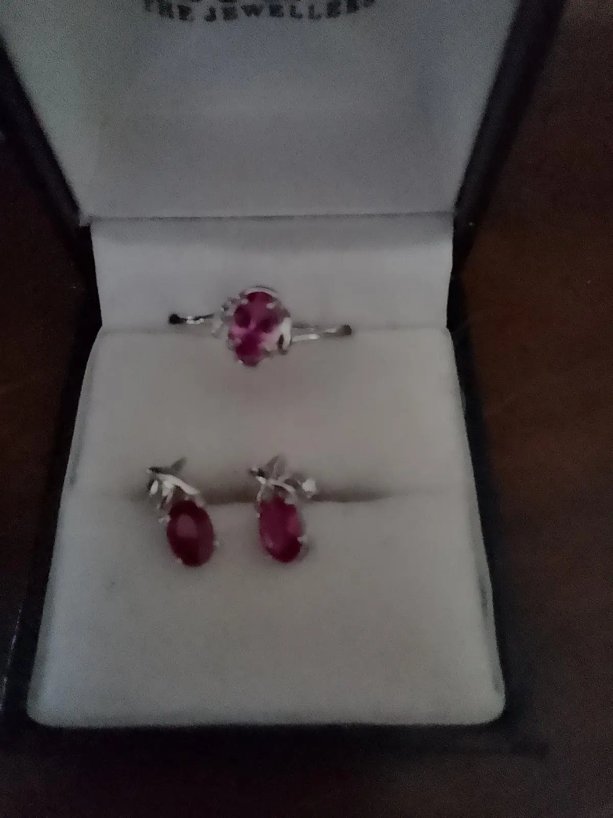 Sterling Silver ruby ring and matching earrings – photo 5