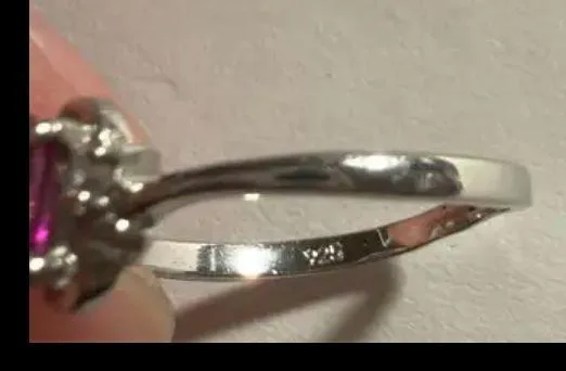 Sterling Silver ruby ring and matching earrings – photo 7
