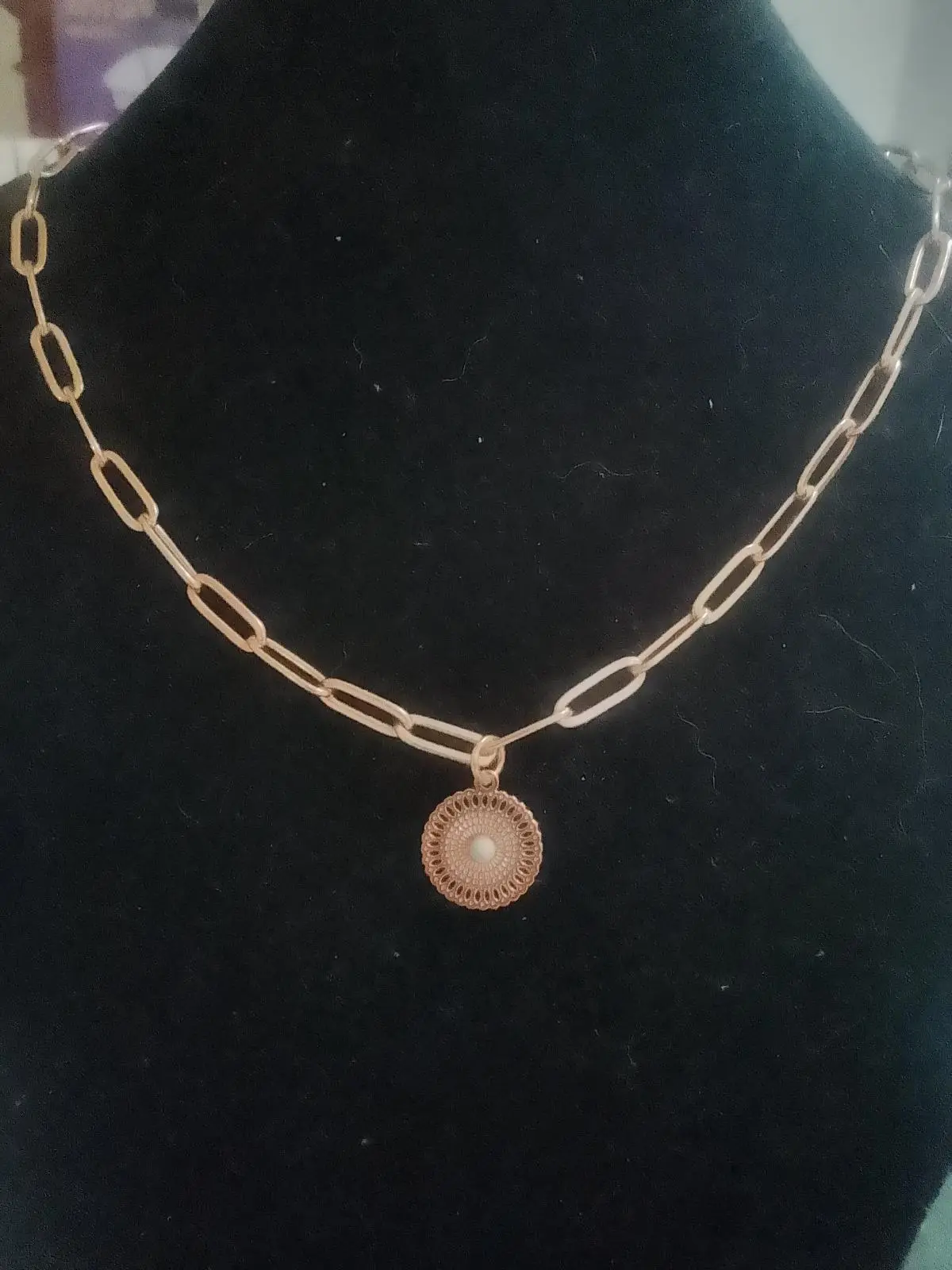 RoseGold plated with turquoise stone necklace and pendant – photo 2