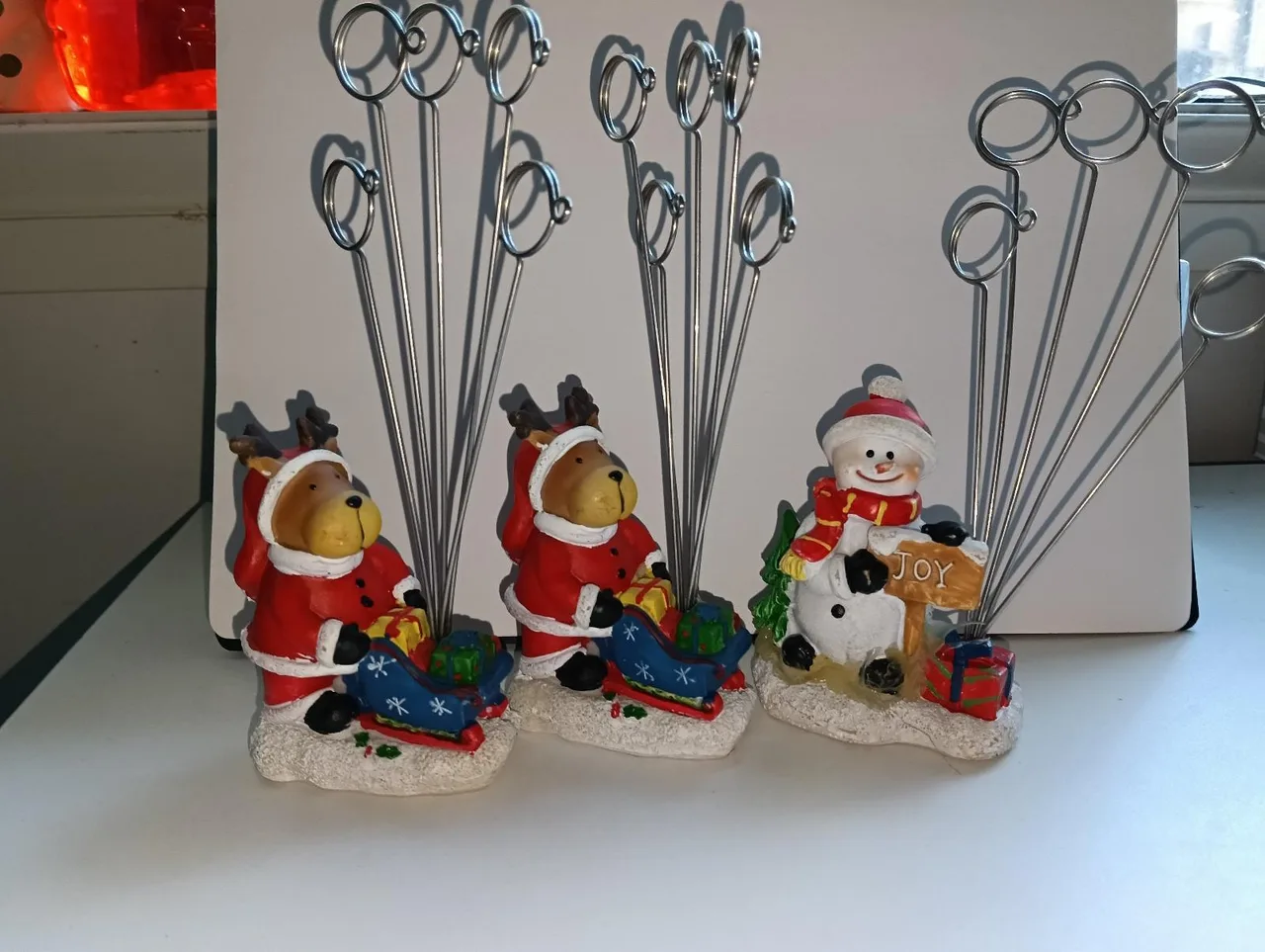 Vintage Christmas Decorations Lot – 14 Festive Figurines & Card Holders Holiday – photo 5