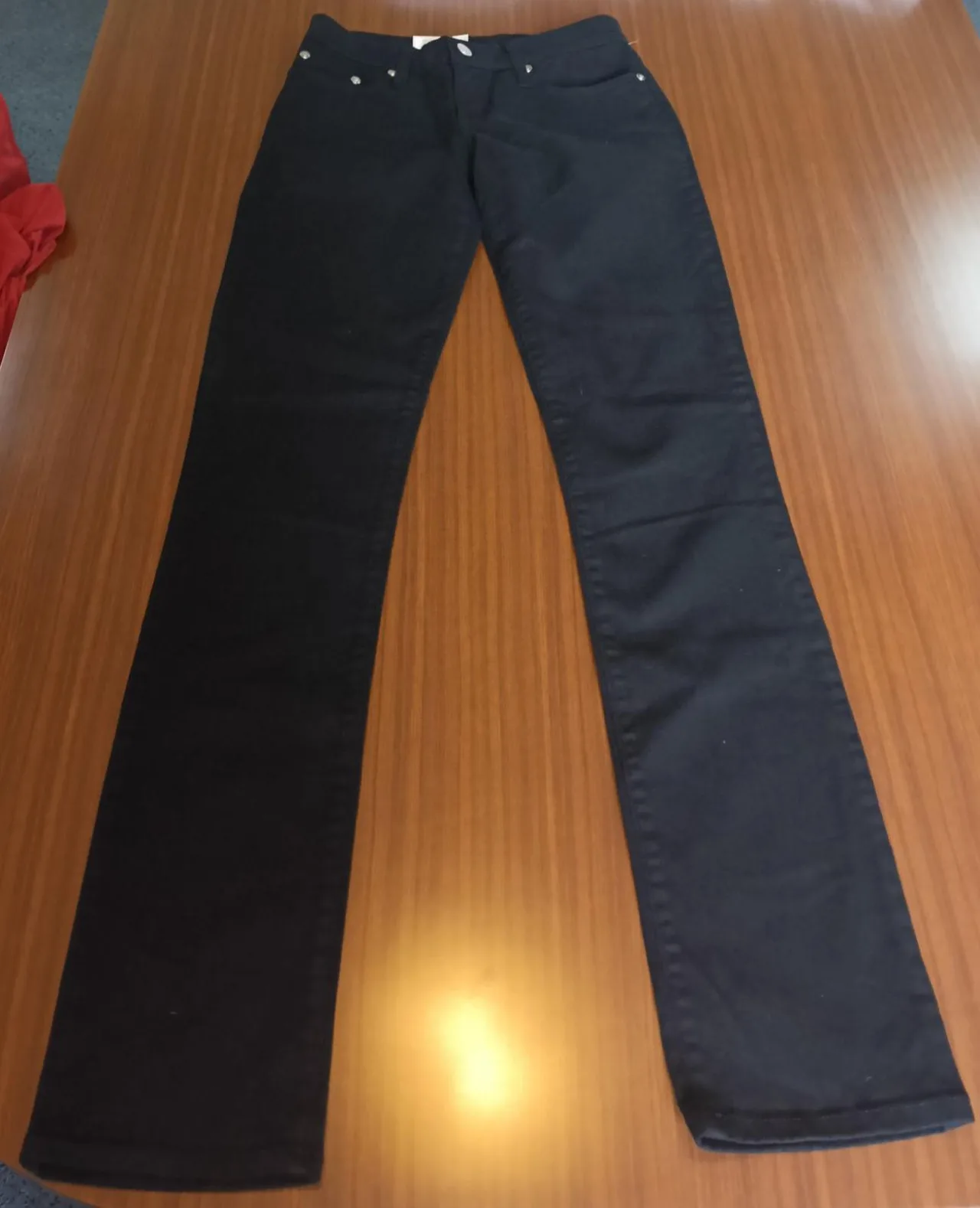 Nobody Mod Straight Mid Rise Straight Leg Jeans Black 24" Waist Size 6 P1388 – photo 3