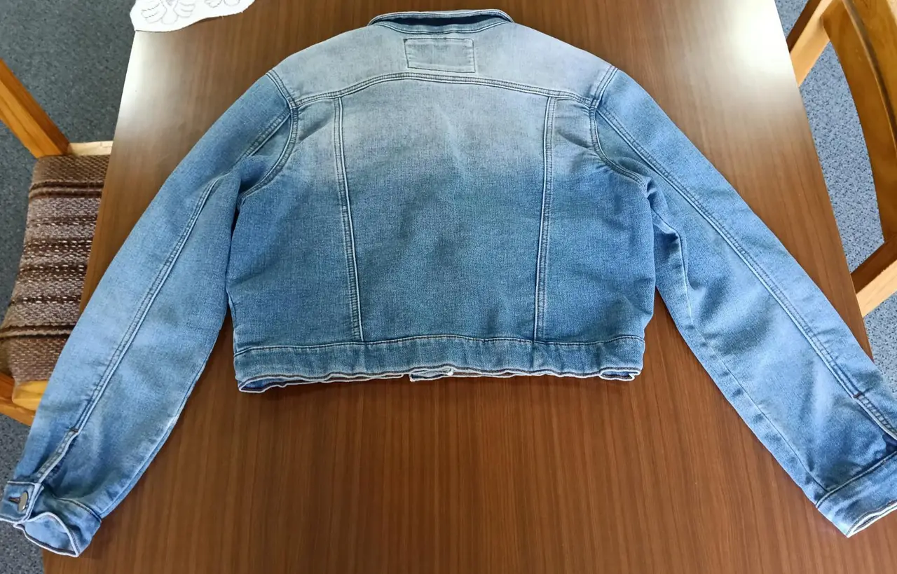 Cotton On Women’s Blue Denim Jean Jacket Size 10 Button Closure Pockets Short – photo 8