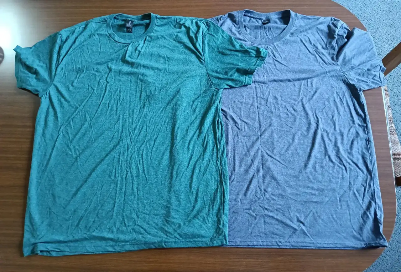 X2 Gildan Men's Tri-Blend Jersey Crew Neck Short Sleeve T-Shirt XL Green Blue – photo 5