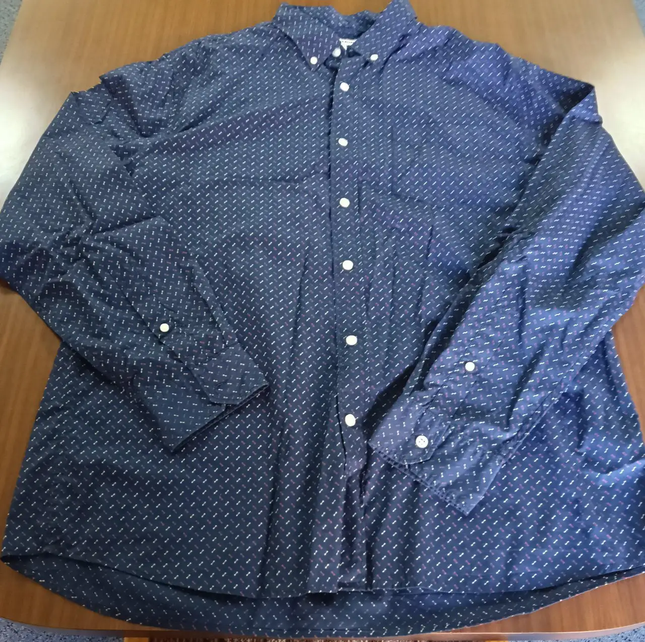 Country Road Mens Blue Geometric Button-Down Long Sleeve Button-Up Shirt XL – photo 4