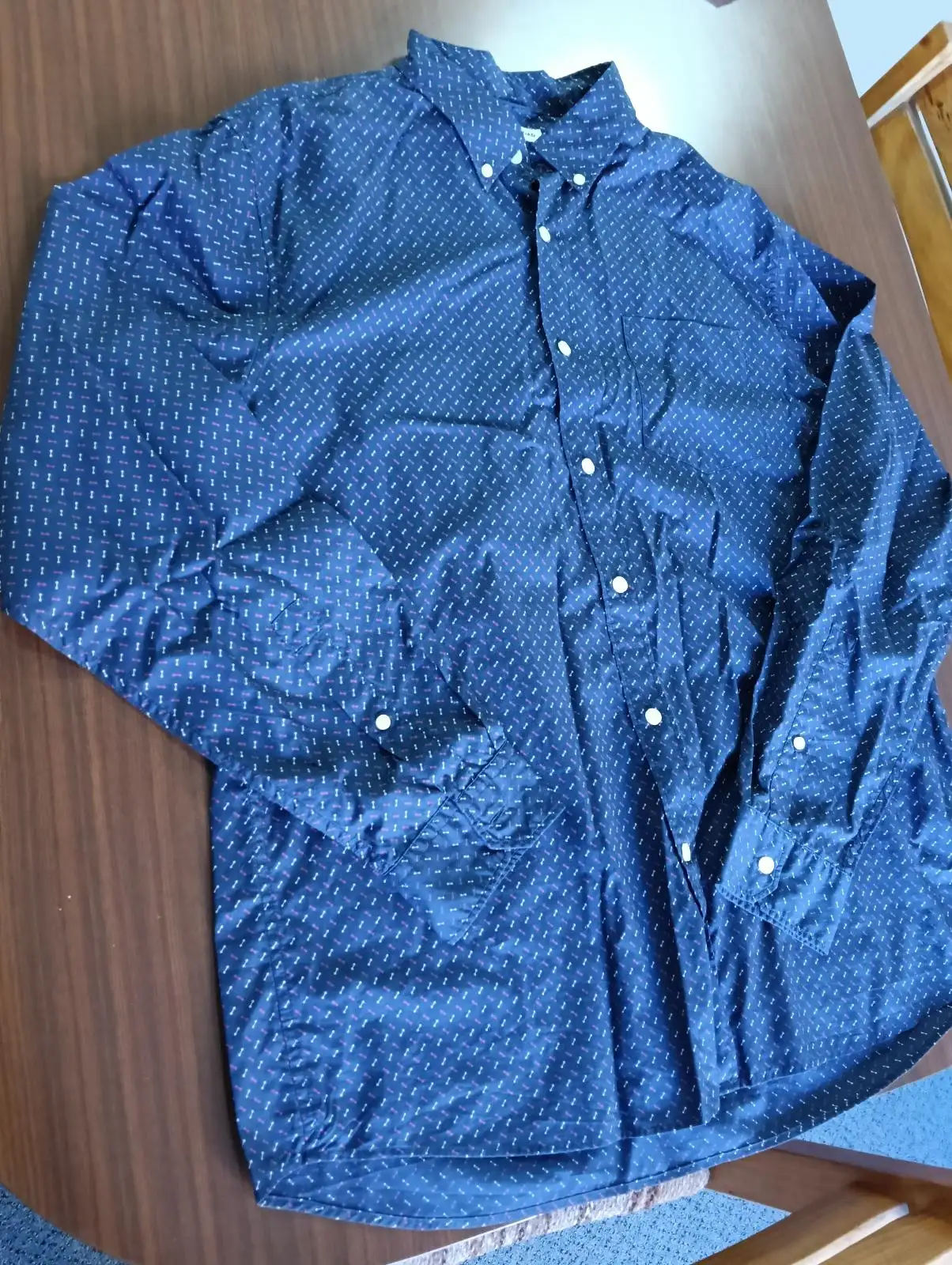 Country Road Mens Blue Geometric Button-Down Long Sleeve Button-Up Shirt XL – photo 3