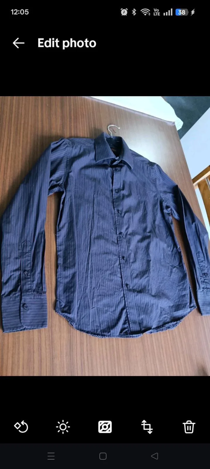 Ben Sherman Blue Red Stripe Long Sleeve Shirt – Rounded Collar Dress Shirt – photo 3
