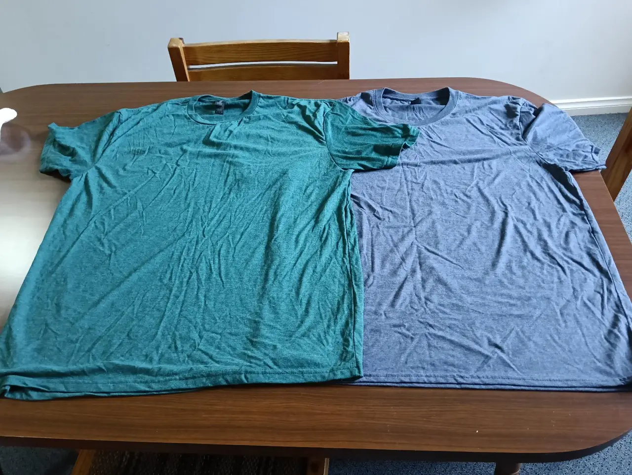 X2 Gildan Men's Tri-Blend Jersey Crew Neck Short Sleeve T-Shirt XL Green Blue – photo 4