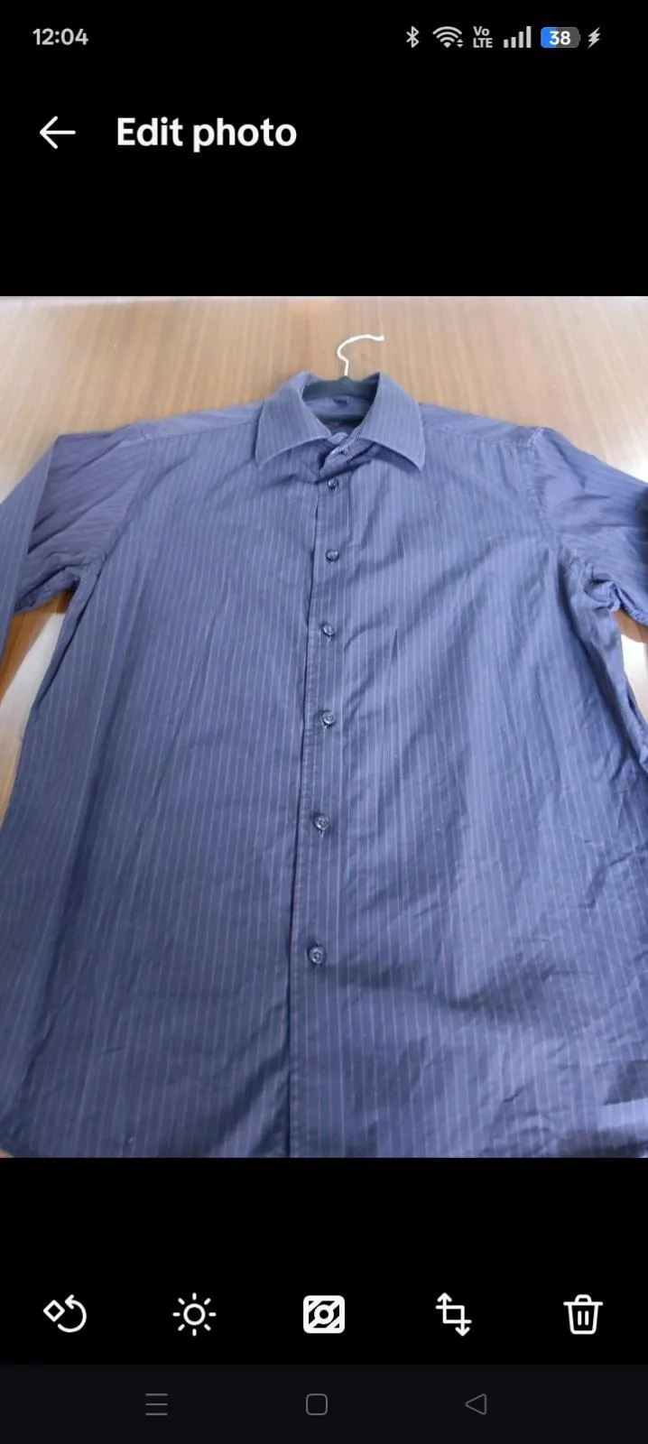 Ben Sherman Blue Red Stripe Long Sleeve Shirt – Rounded Collar Dress Shirt – photo 2