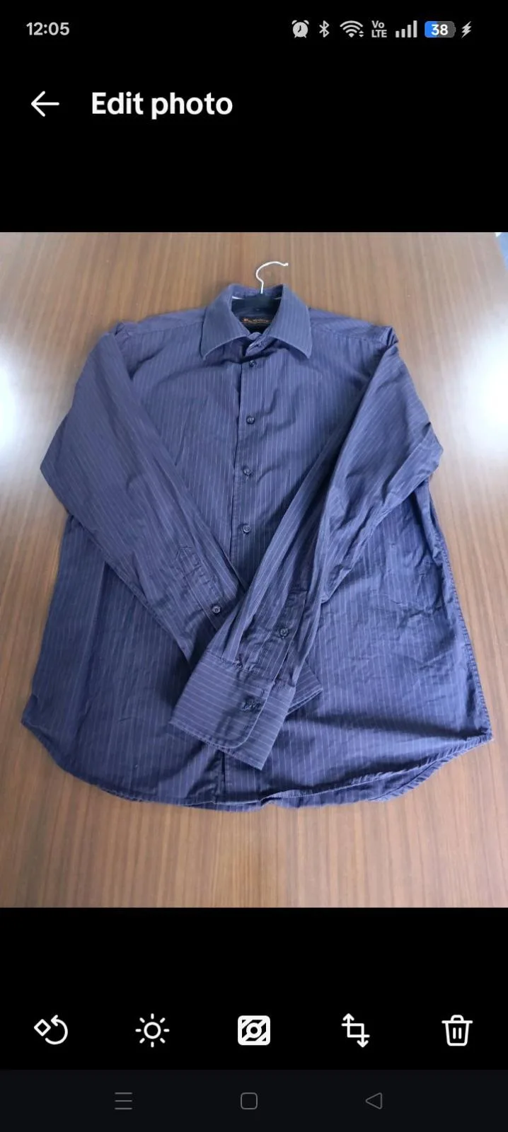 Ben Sherman Blue Red Stripe Long Sleeve Shirt – Rounded Collar Dress Shirt – photo 4