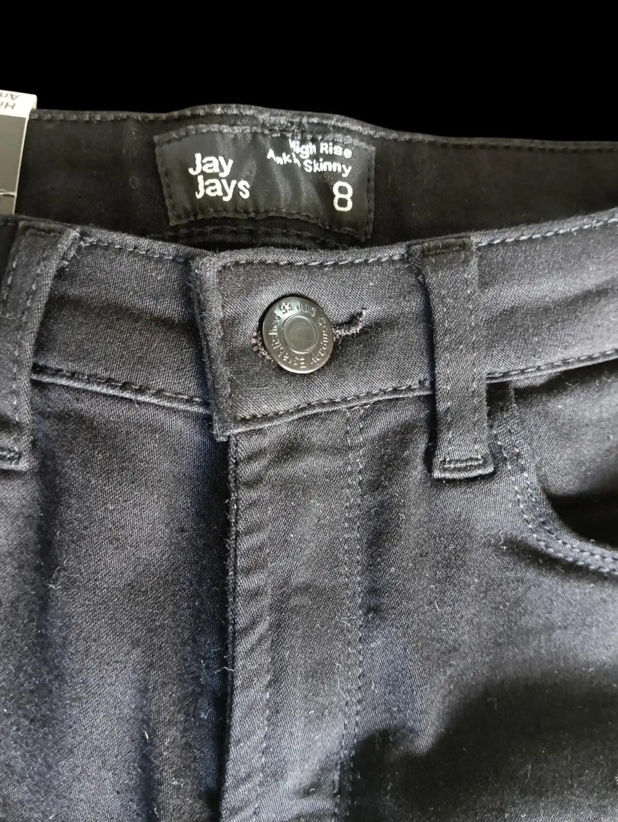 Jay Jays Men’s Straight Fit Jeans Size 28 Black Dark Wash Denim 5-Pocket – photo 4