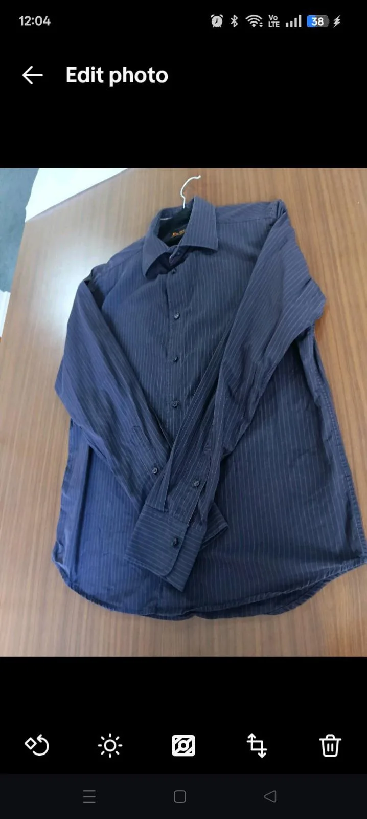 Ben Sherman Blue Red Stripe Long Sleeve Shirt – Rounded Collar Dress Shirt – photo 5