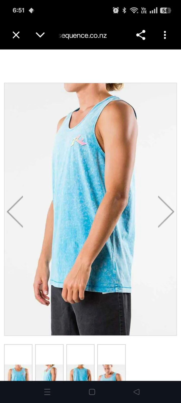 Rusty mens fader tank top  Rusty men's blue acid-wash tank top Size S – photo 5