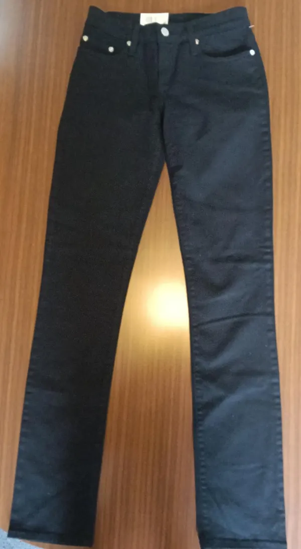 Nobody Mod Straight Mid Rise Straight Leg Jeans Black 24" Waist Size 6 P1388
