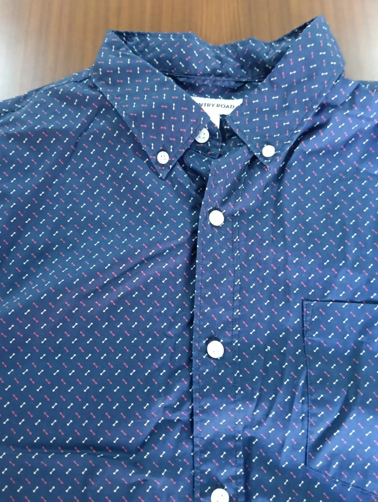 Country Road Mens Blue Geometric Button-Down Long Sleeve Button-Up Shirt XL – photo 7