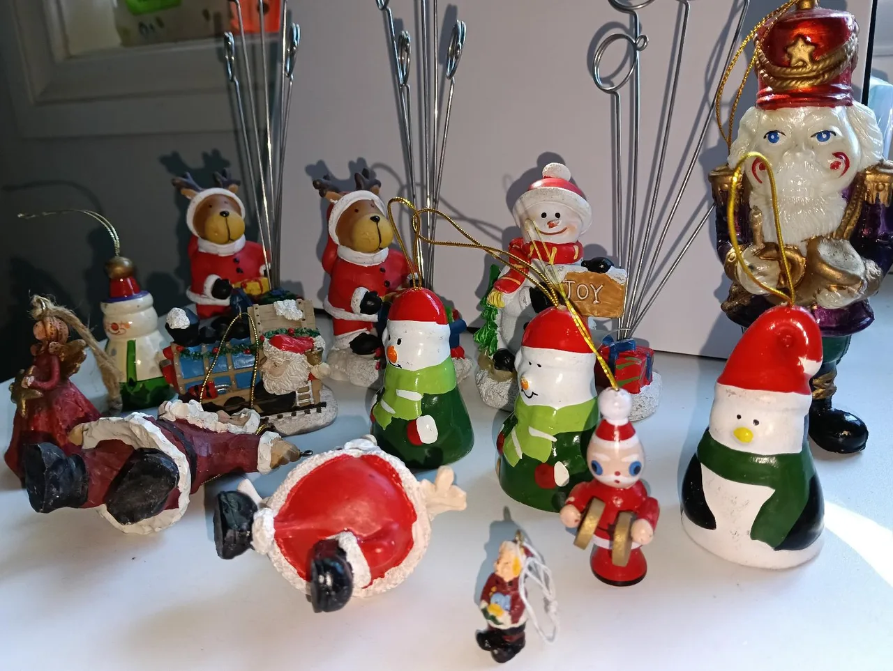 Vintage Christmas Decorations Lot – 14 Festive Figurines & Card Holders Holiday – photo 10