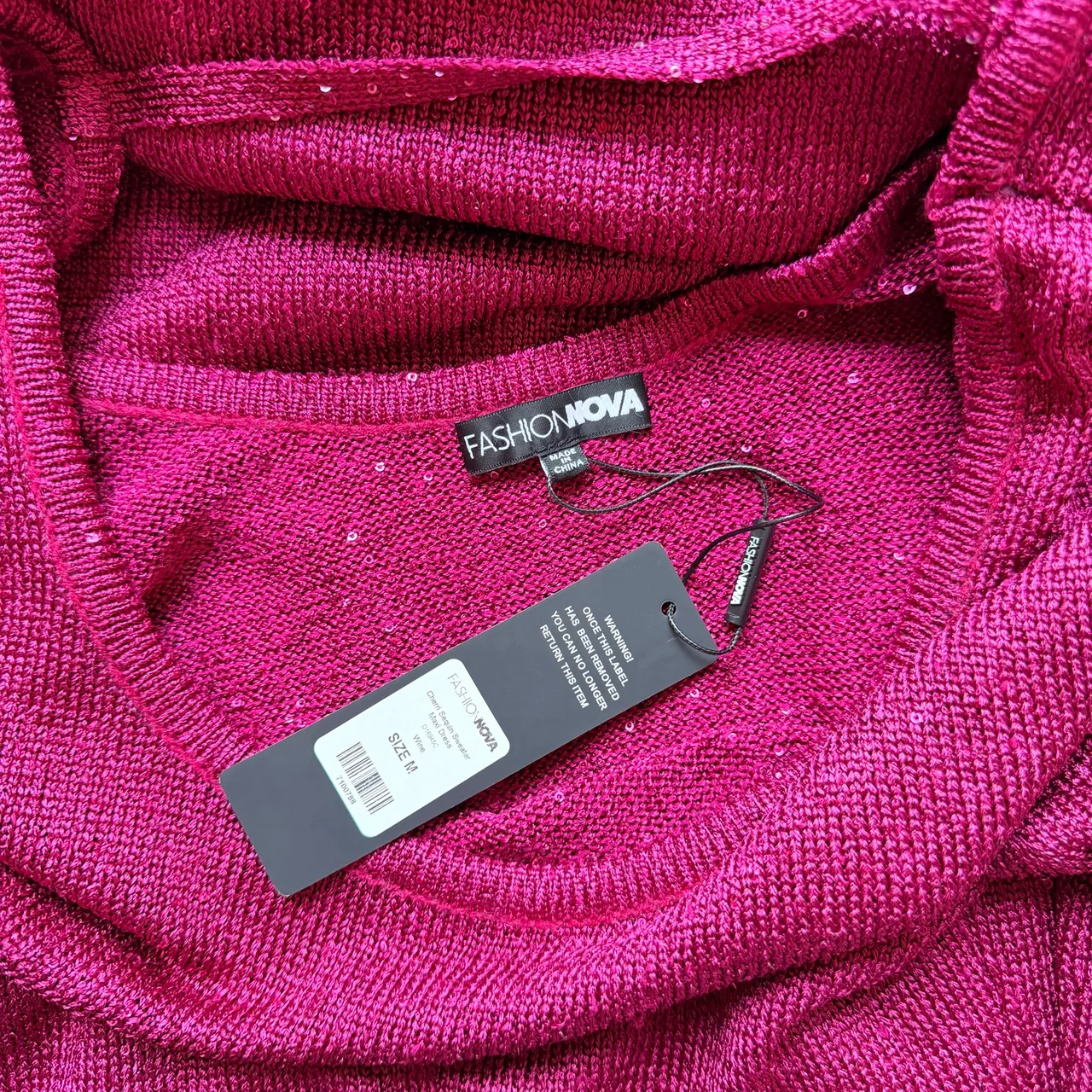 Burgundy sparkly maxi dress with bell sleeves — photo 5