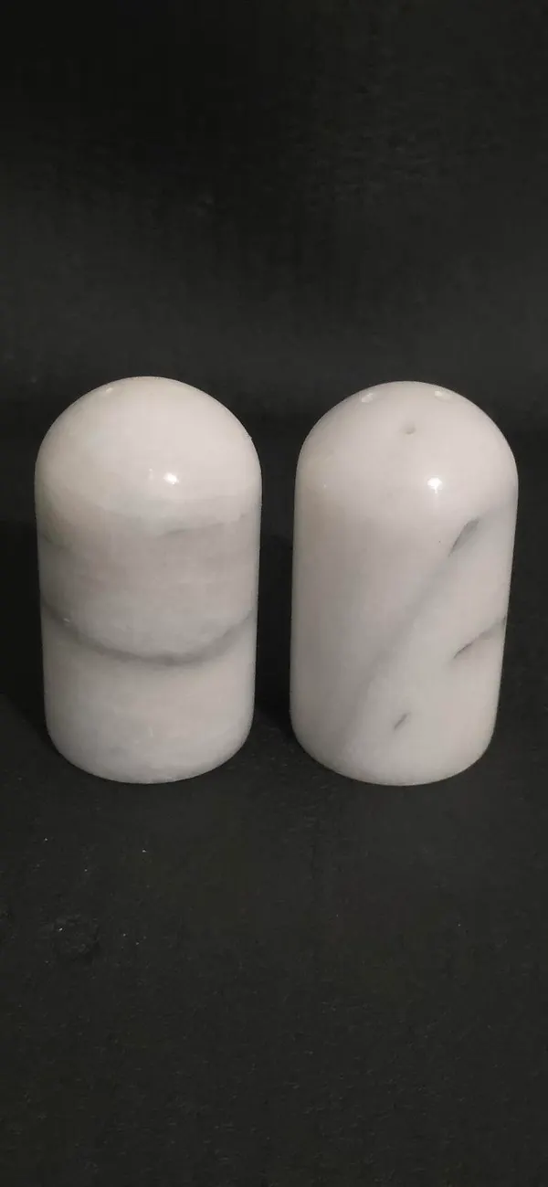 Stone salt and pepper shakers