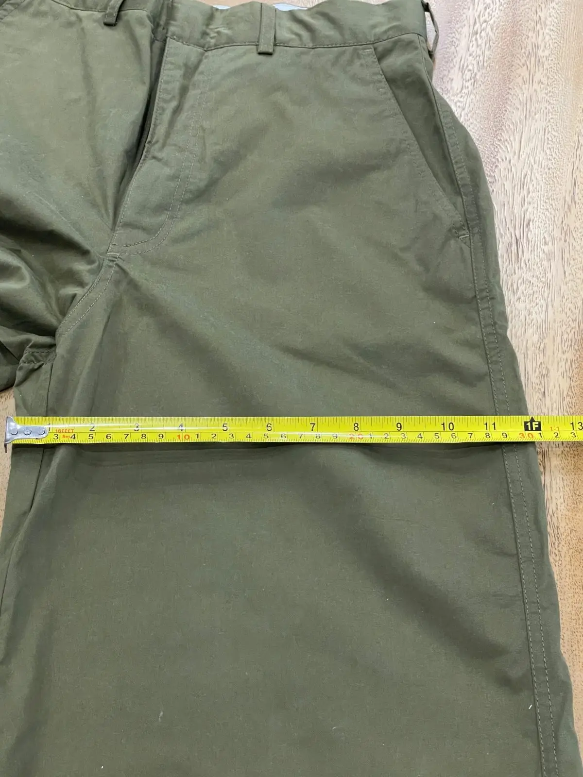 H&M Wide Leg Cotton Trousers Olive Green Size 10 – photo 8