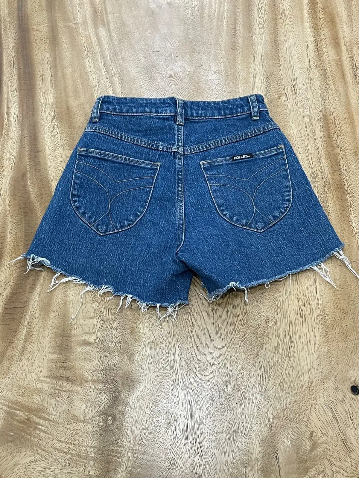 Rolla's Original High-Rise Cut-Off Denim Shorts Blue Women's AU 6 – photo 2