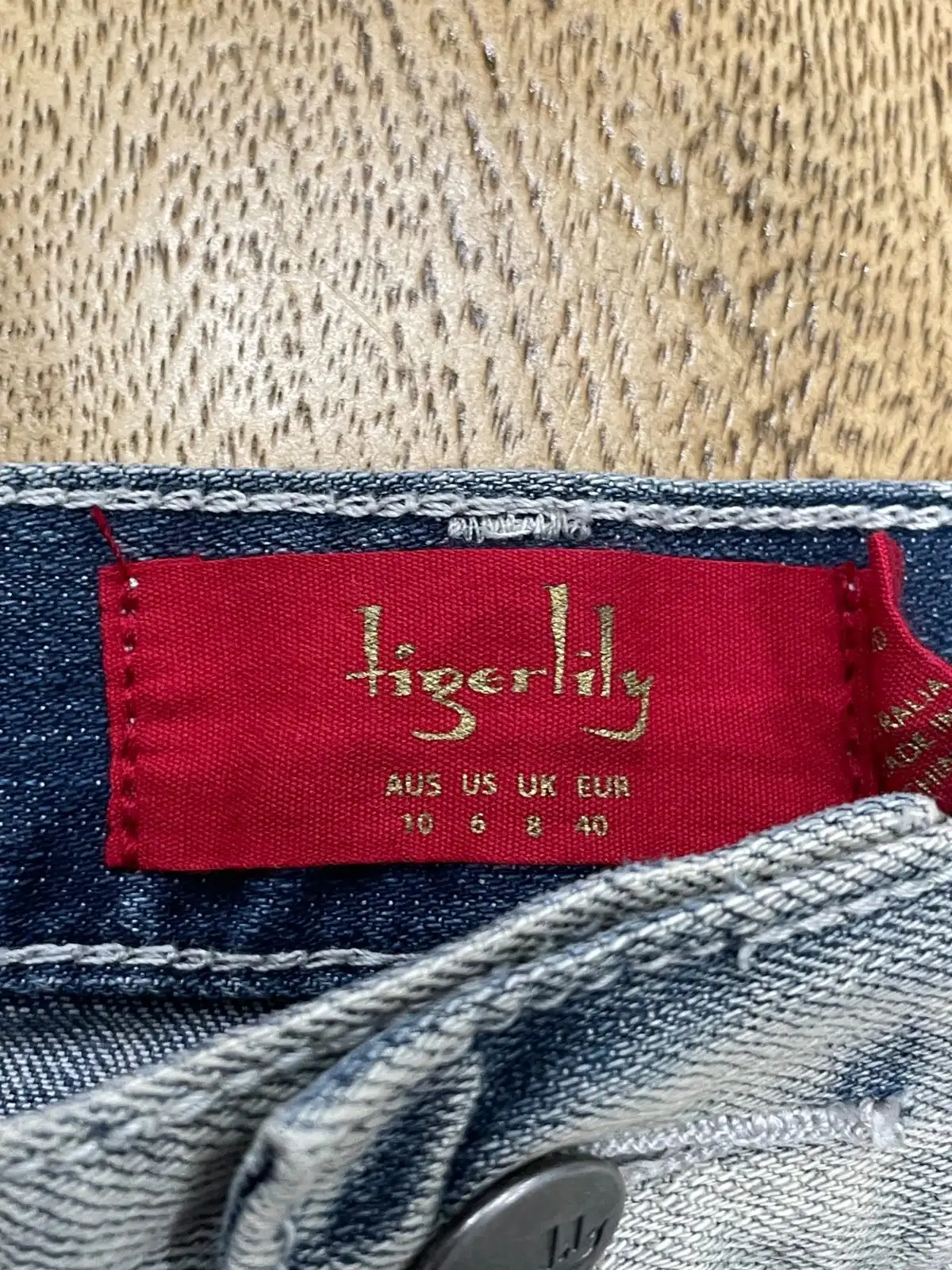 Tigerlily Distressed Denim Mini Skirt Light Wash Women's AU 10 – photo 2