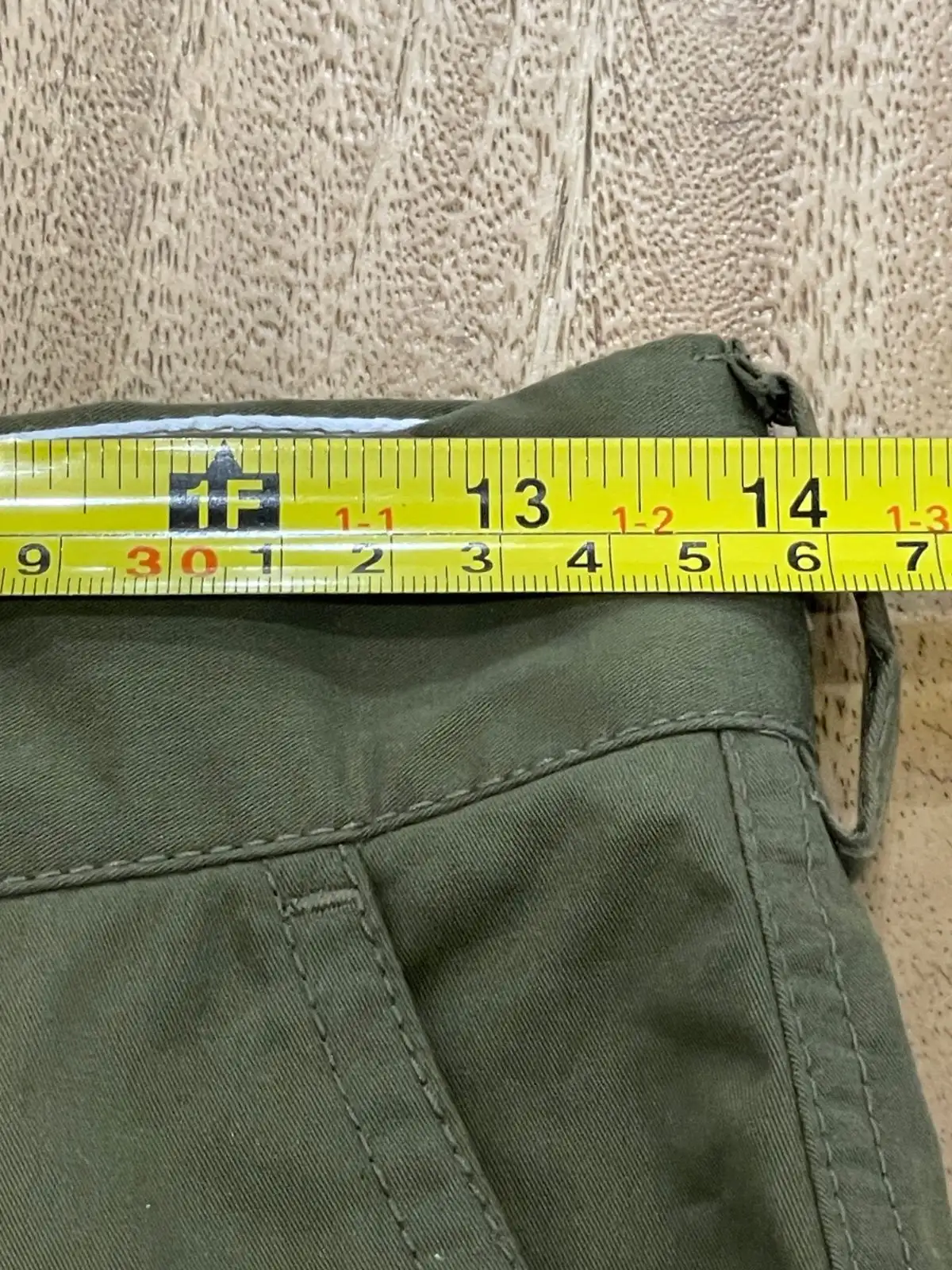 H&M Wide Leg Cotton Trousers Olive Green Size 10 – photo 7