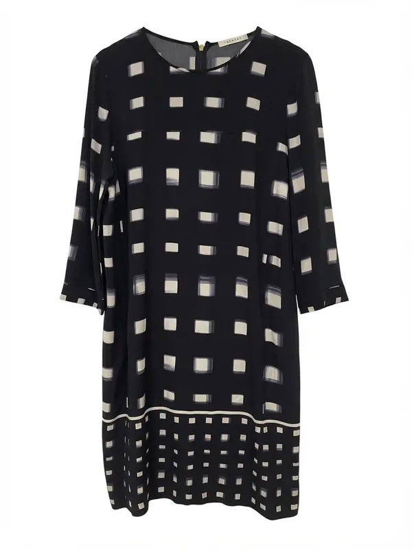 Trenery Black & White Geometric Print Shift Dress Size 10