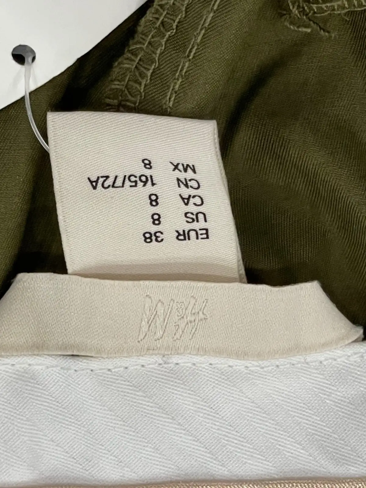 H&M Wide Leg Cotton Trousers Olive Green Size 10 – photo 5