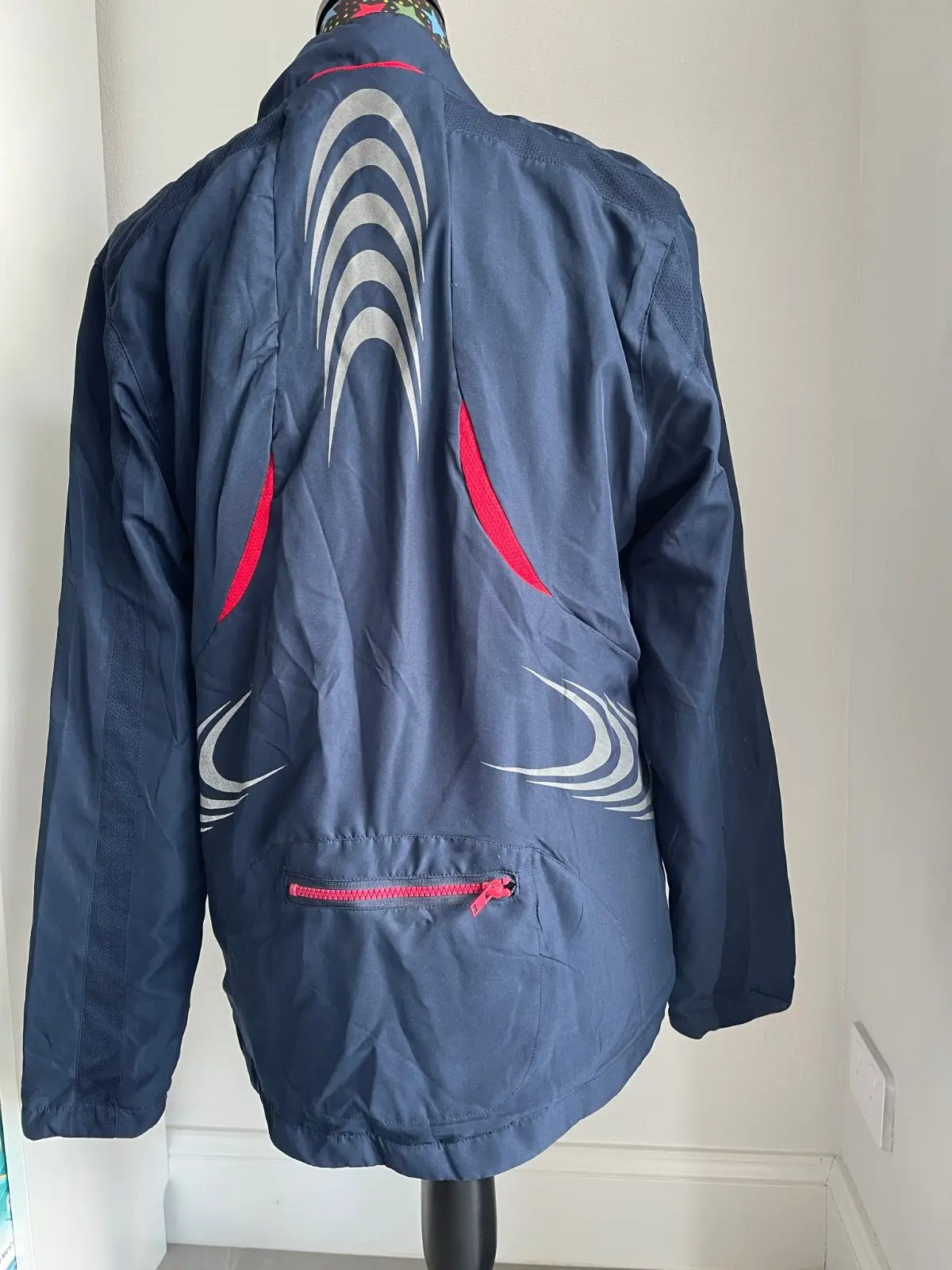 Slazenger Full Zip Track Jacket Navy Blue and Red Size M – photo 2