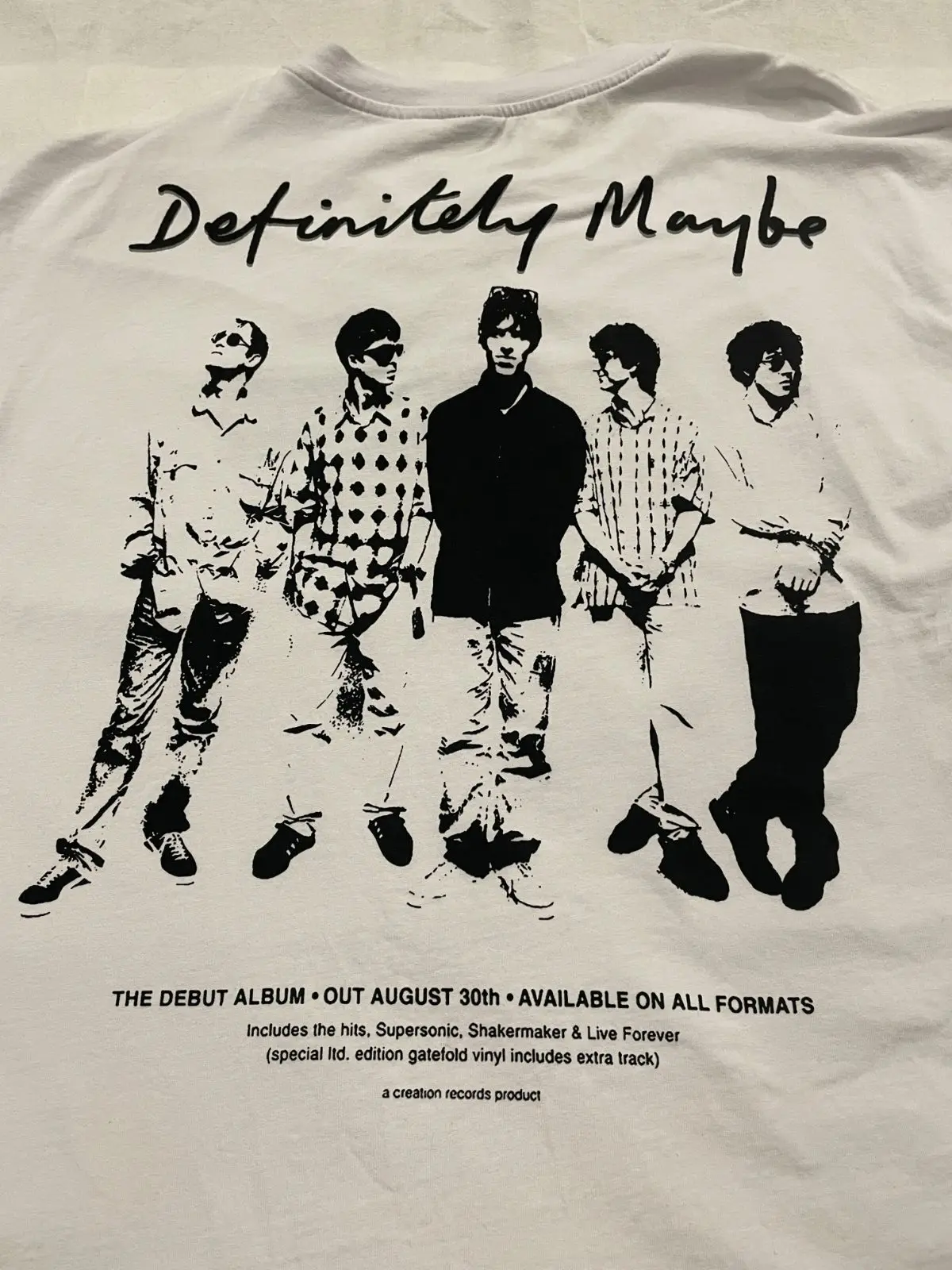 Oasis Definitely Maybe Band Logo T-Shirt White Large – photo 3