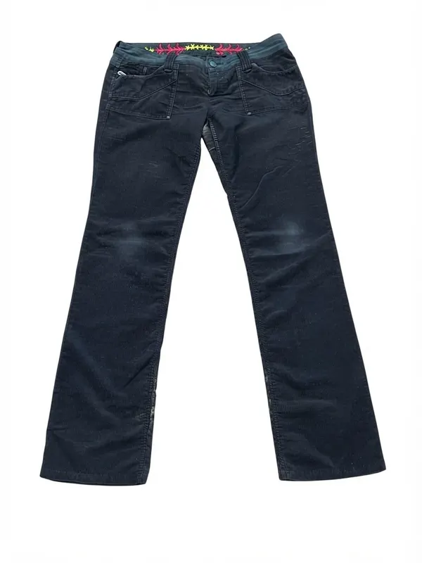 Diesel Corduroy Pants Women's Size 30 Embroidered Waistband