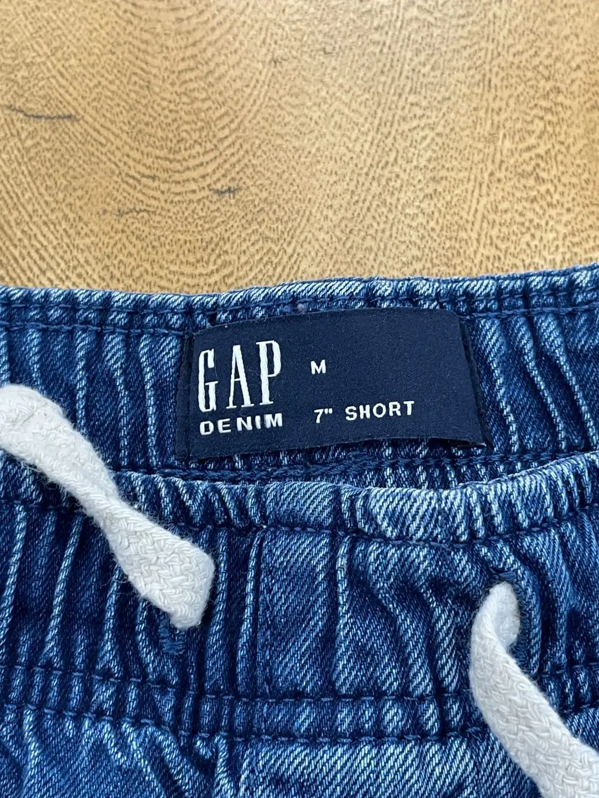 GAP Denim Pull-On Shorts Blue Drawstring Waist Men's Size M – photo 3