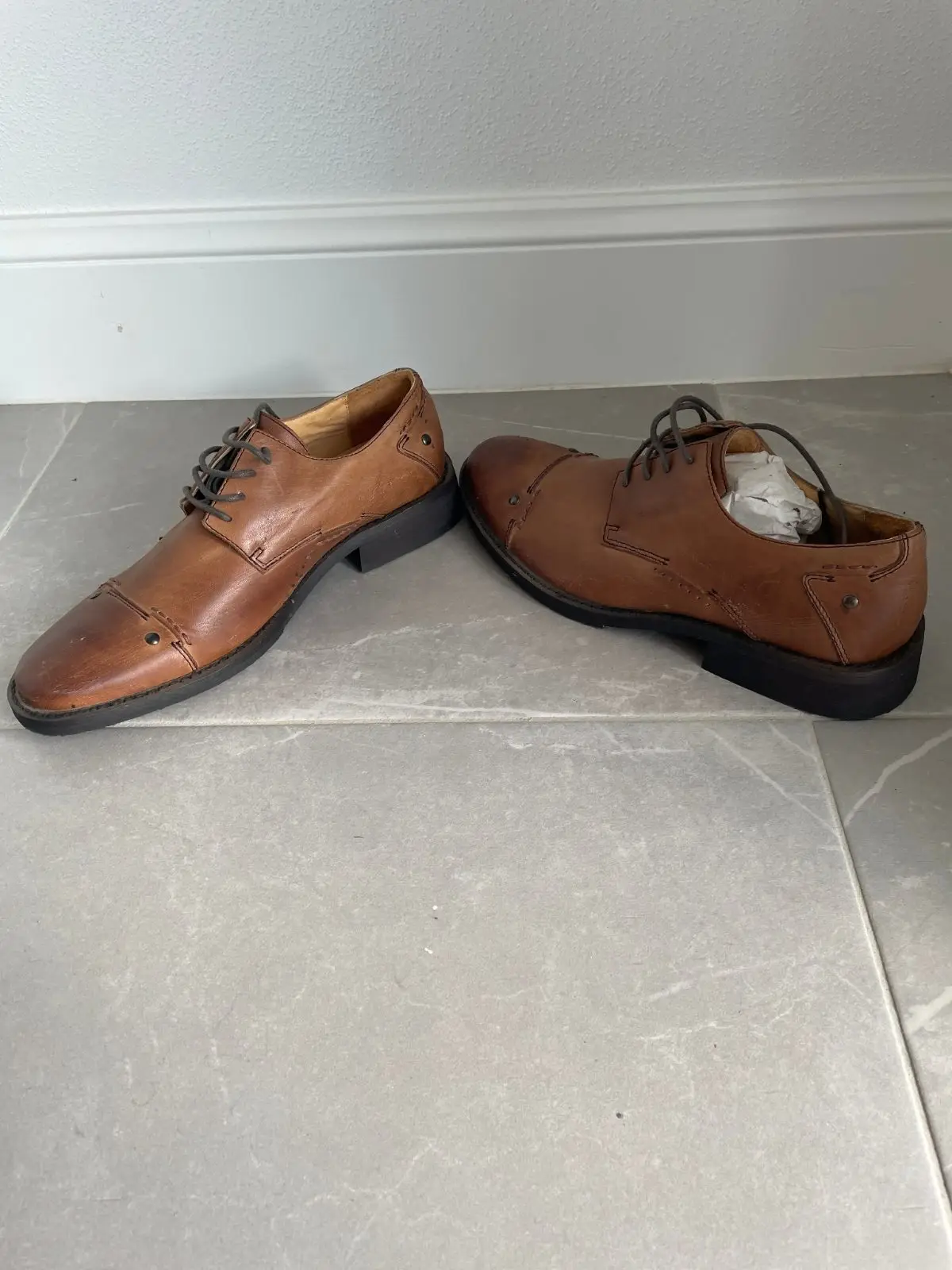 Croft Leather Oxford Shoes Brown Cap Toe Size 41 – photo 2