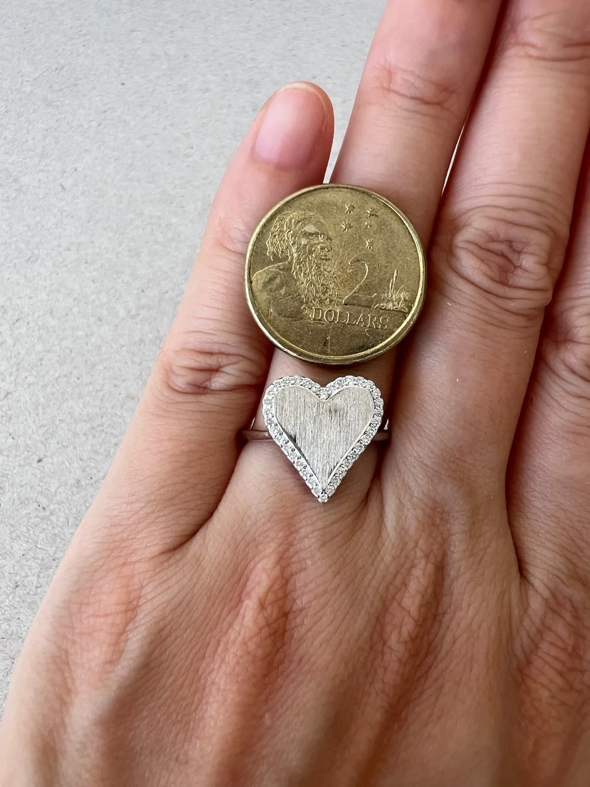 925 Sterling Silver Heart Pavé Halo Ring Clear Round CZ Size L 1/2 – photo 8