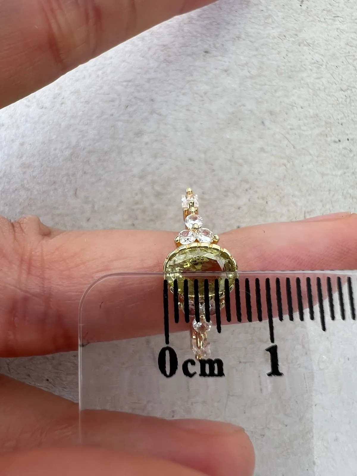 Gold Plated 925 Sterling Silver Olive Green Oval Prong Set Dress Ring Size L – photo 7