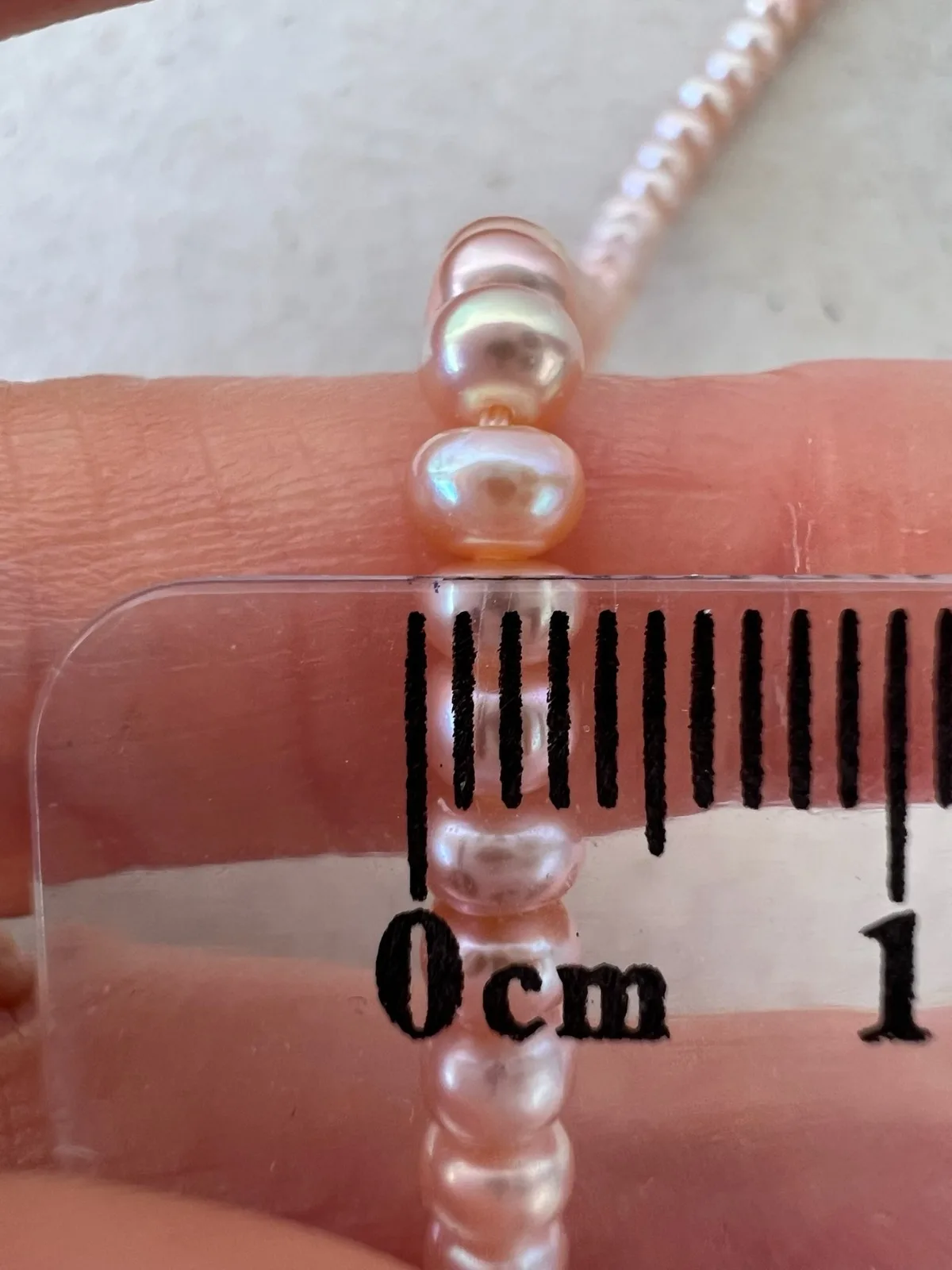 Vintage Blush Pink Freshwater Pearl Necklace & Bracelet Set 3.8mm – photo 9