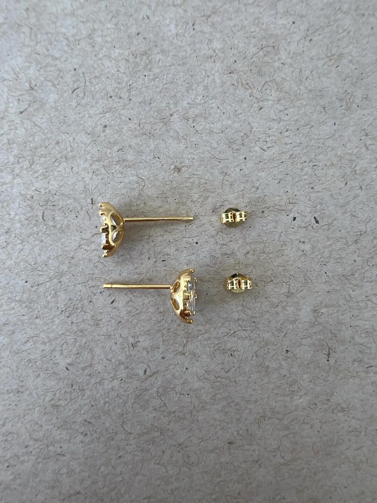 925 Yellow Gold Plated Sterling Silver Oval CZ Stud Earrings 1CT Each 2CT Total – photo 6