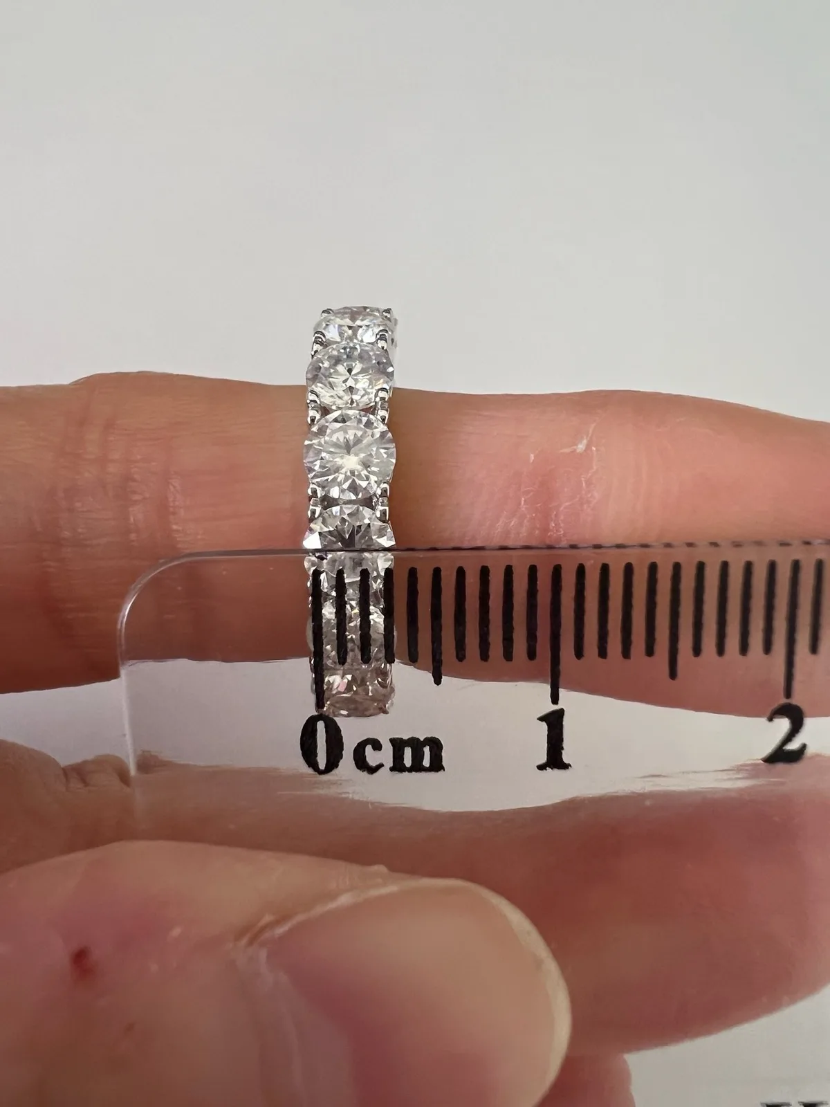 925 Sterling Silver Moissanite Eternity Band Ring 4mm Round Clear Size J 1/2 – photo 7