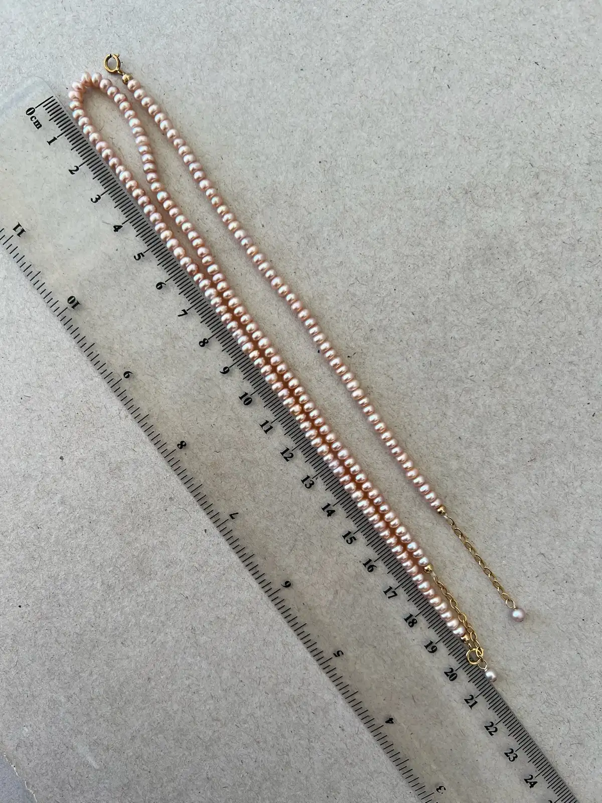 Vintage Blush Pink Freshwater Pearl Necklace & Bracelet Set 3.8mm – photo 10
