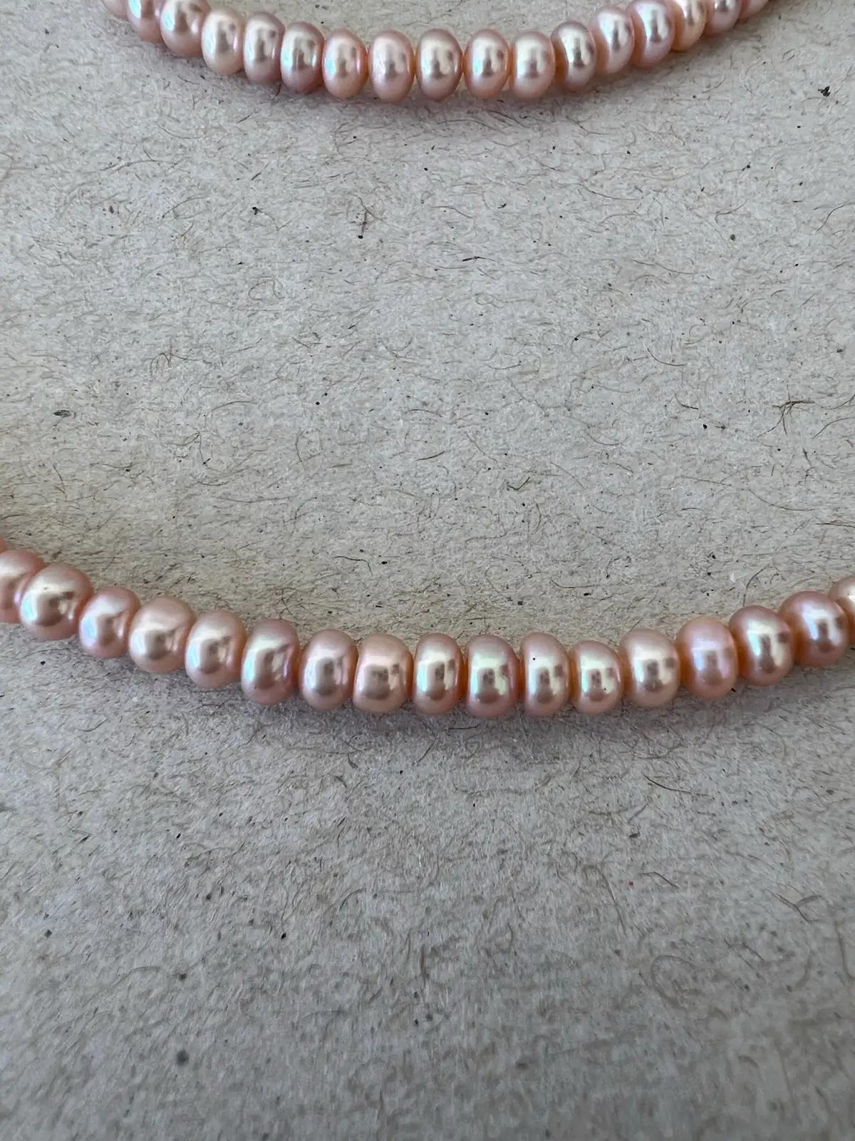 Vintage Blush Pink Freshwater Pearl Necklace & Bracelet Set 3.8mm – photo 4