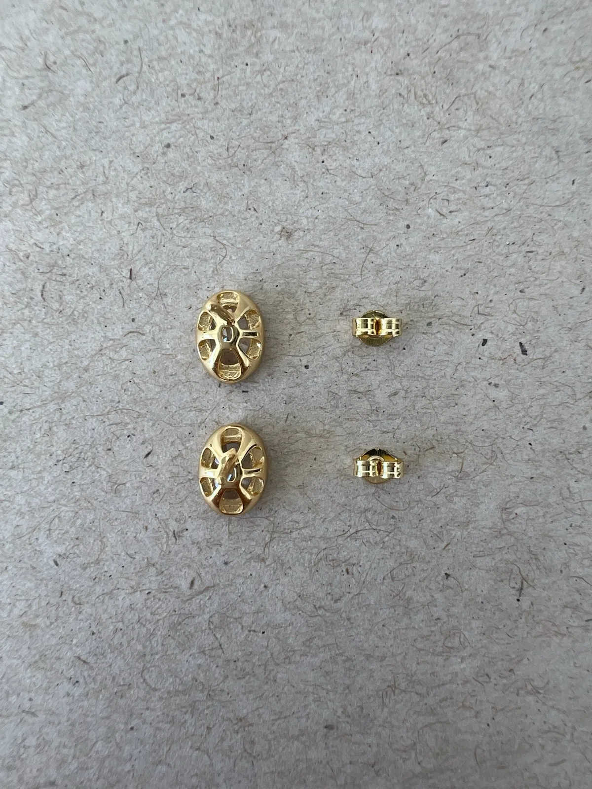 925 Yellow Gold Plated Sterling Silver Oval CZ Stud Earrings 1CT Each 2CT Total – photo 7