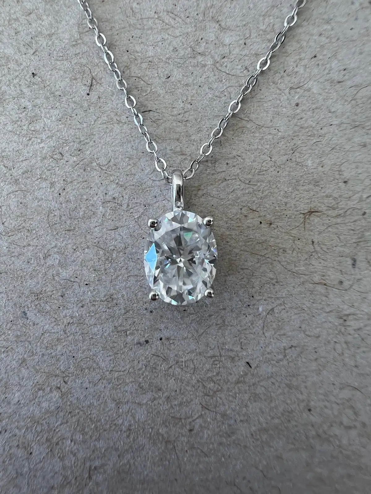 2CT Oval Moissanite Solitaire Pendant Necklace In Sterling Silver Premium Qualit – photo 4