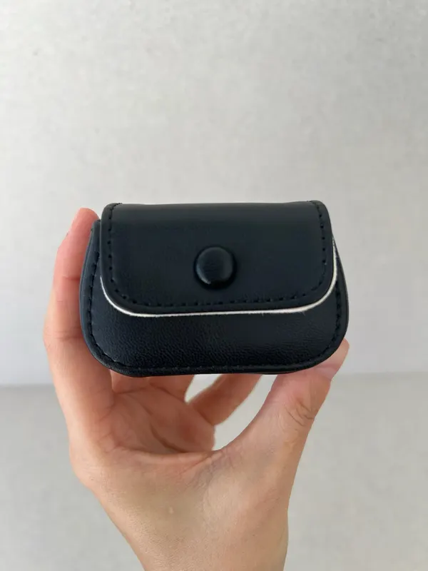 Black Faux Leather Mini Portable Travel Ring Jewelry Box Case