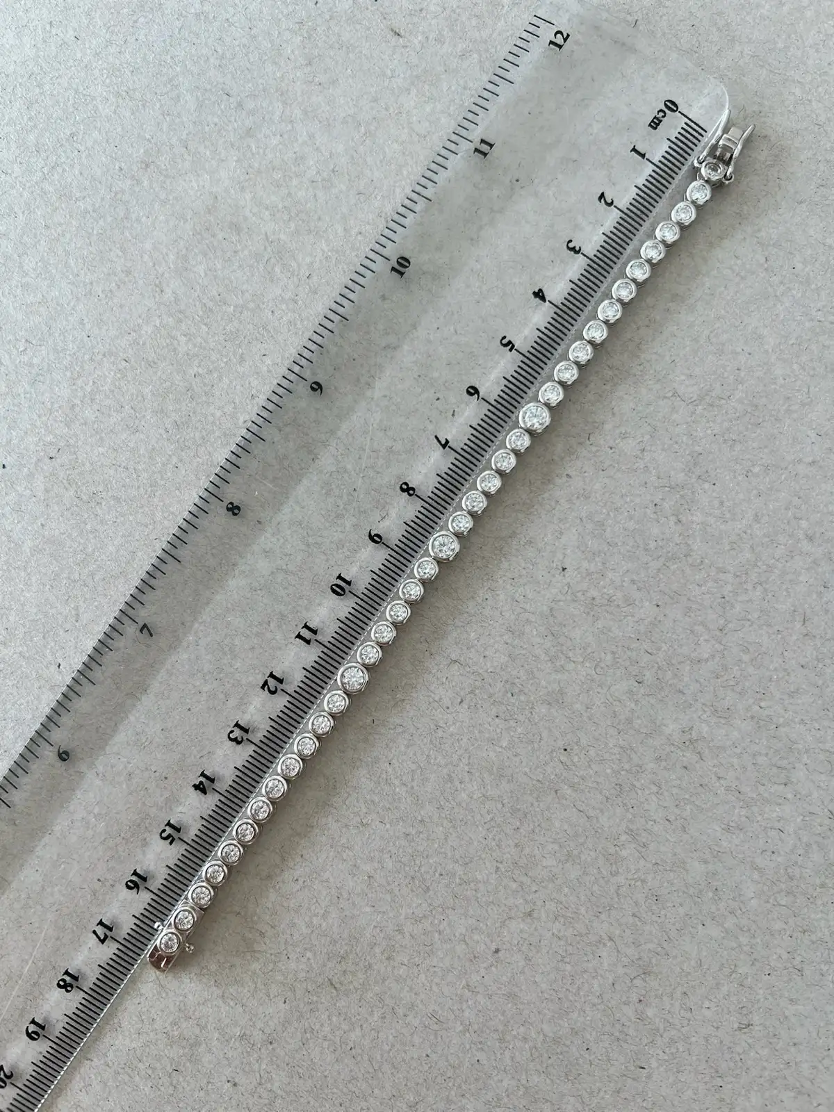 Moissanite Bubble Tennis Bracelet 925 Sterling Silver Bezel Set 3mm 4mm 16.5cm – photo 12