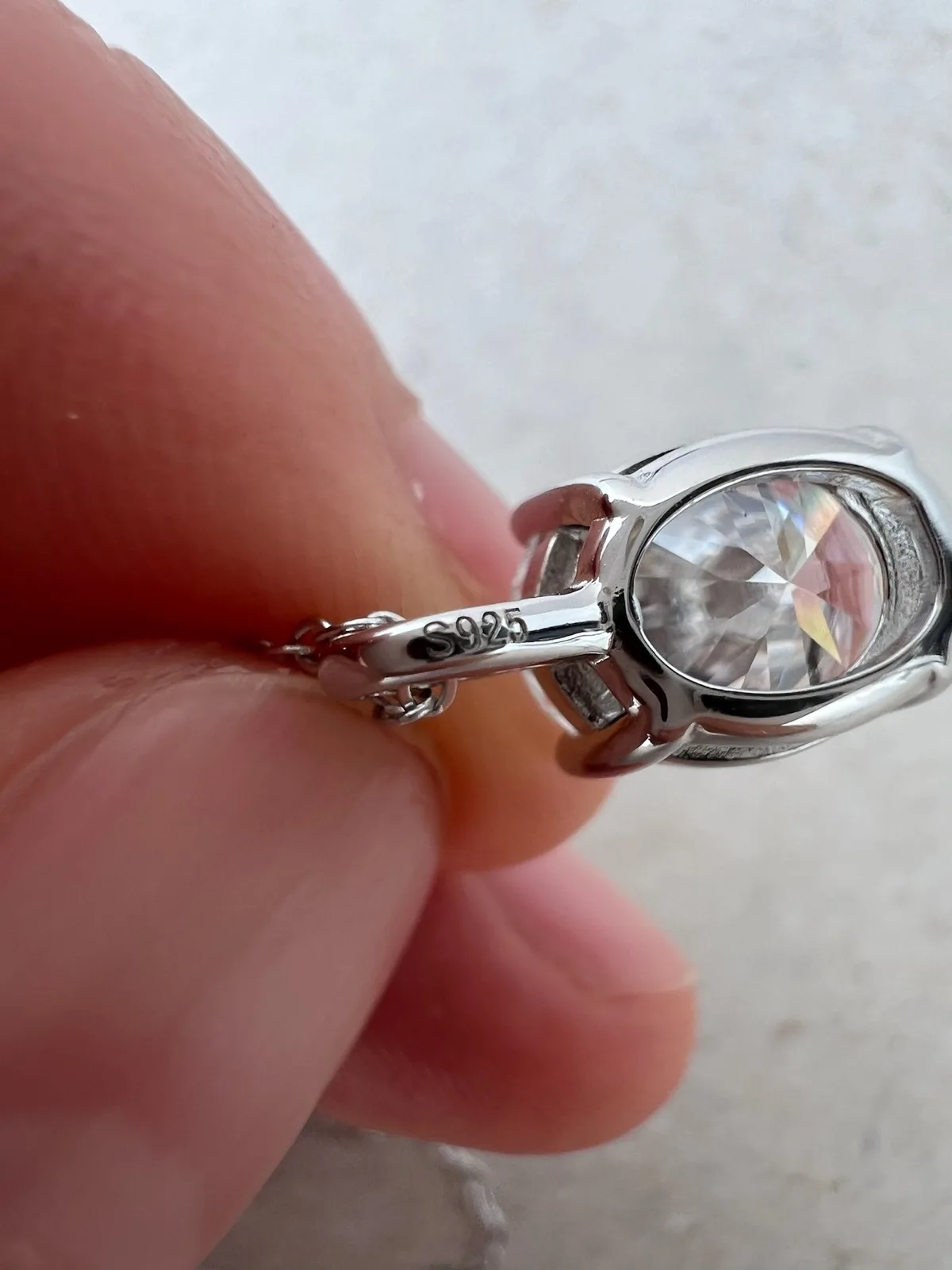 2CT Oval Moissanite Solitaire Pendant Necklace In Sterling Silver Premium Qualit – photo 7