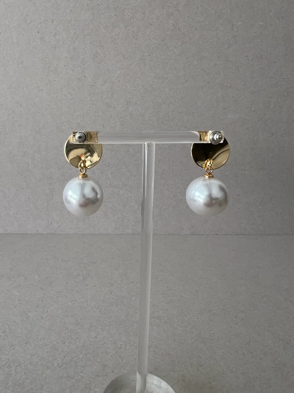 Elegant Double Faux Pearl Drop Earrings White Gold Tone Statement Earrings – photo 5