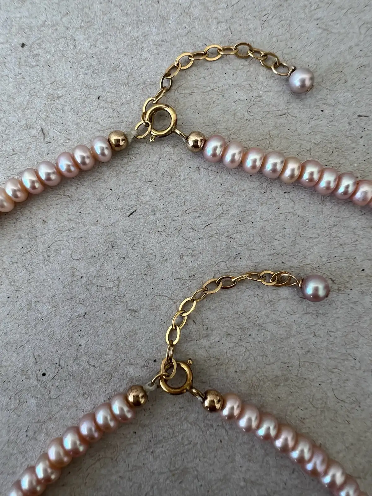 Vintage Blush Pink Freshwater Pearl Necklace & Bracelet Set 3.8mm – photo 6